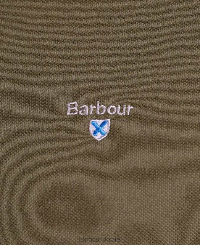 Tartan Pique Polo Shirt Barbour Men R08LB6581 Clothing Black/Modern