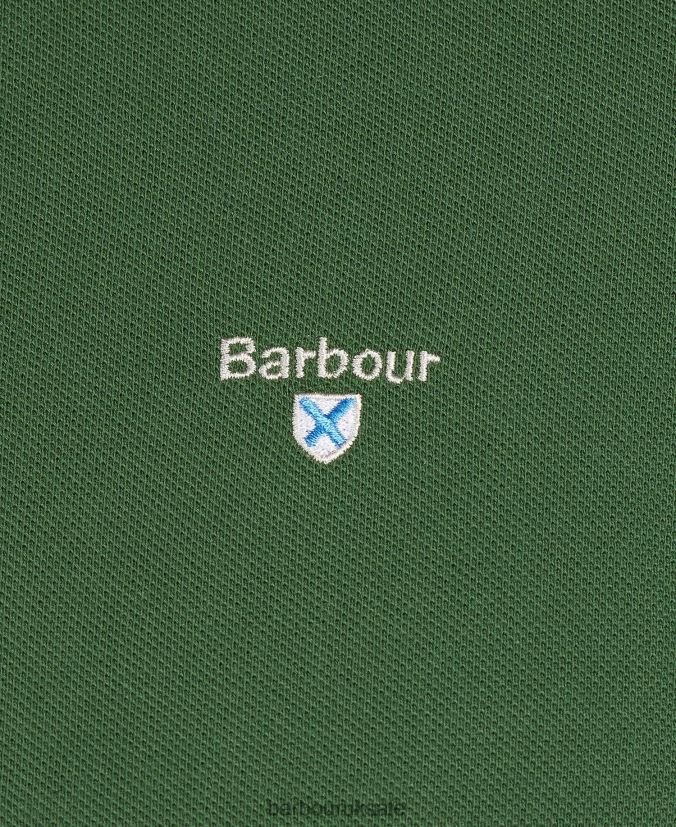 Tartan Pique Polo Shirt Barbour Men R08LB6582 Clothing Black/Modern