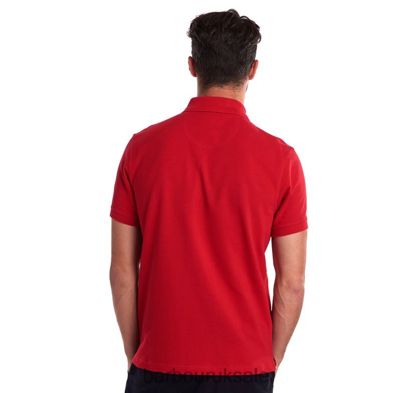 Tartan Pique Polo Shirt Barbour Men R08LB6734 Clothing White/Greystone