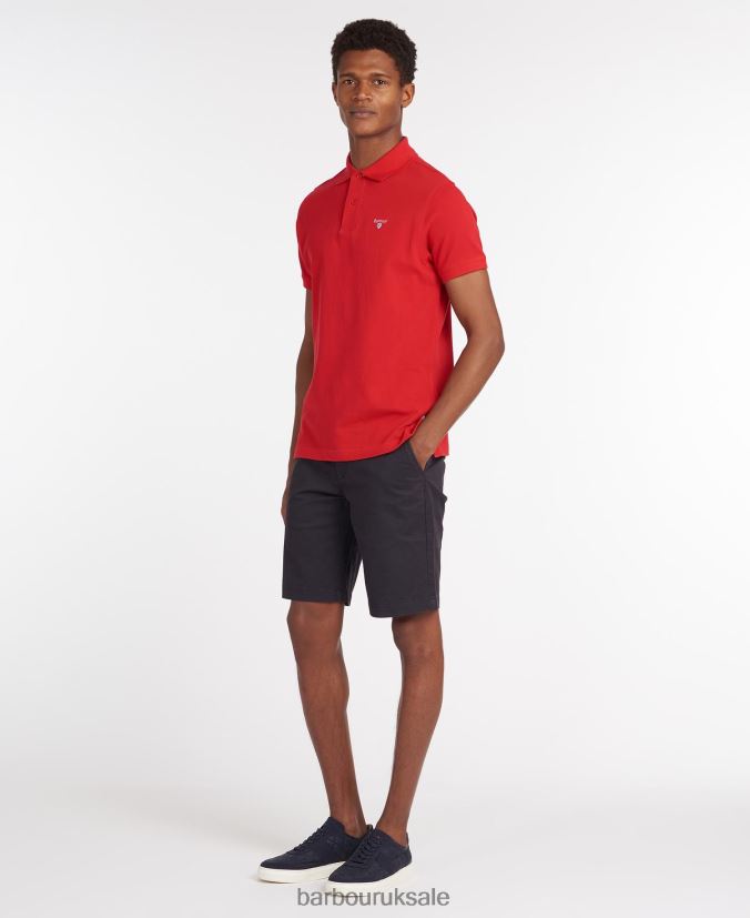 Tartan Pique Polo Shirt Barbour Men R08LB6734 Clothing White/Greystone