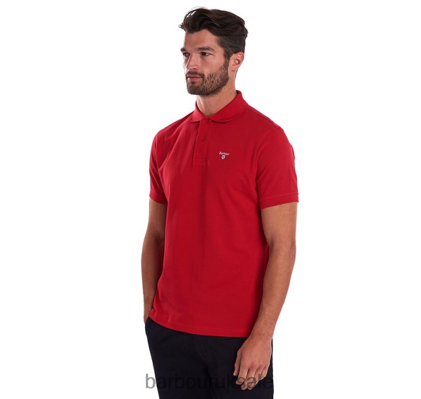 Tartan Pique Polo Shirt Barbour Men R08LB6734 Clothing White/Greystone