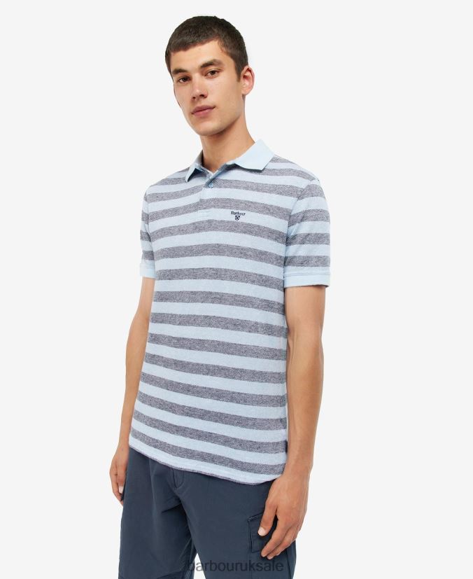 Thorley Striped Polo Shirt Barbour Men R08LB6716 Clothing Powder Blue