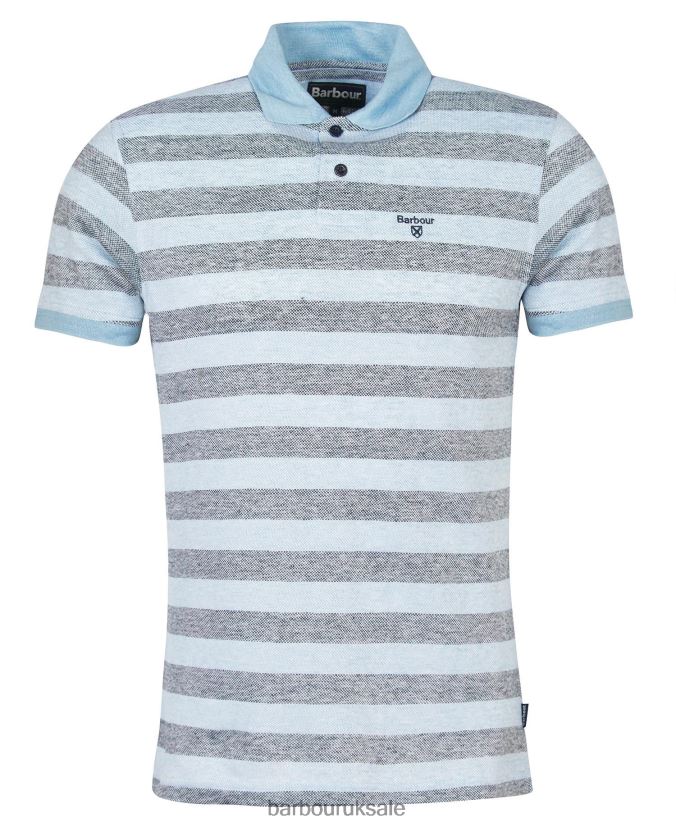 Thorley Striped Polo Shirt Barbour Men R08LB6716 Clothing Powder Blue
