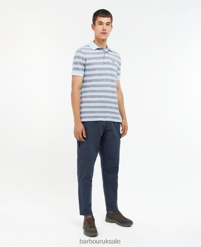 Thorley Striped Polo Shirt Barbour Men R08LB6716 Clothing Powder Blue