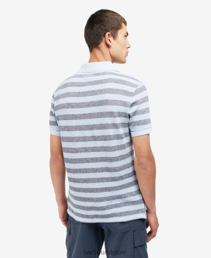 Thorley Striped Polo Shirt Barbour Men R08LB6716 Clothing Powder Blue