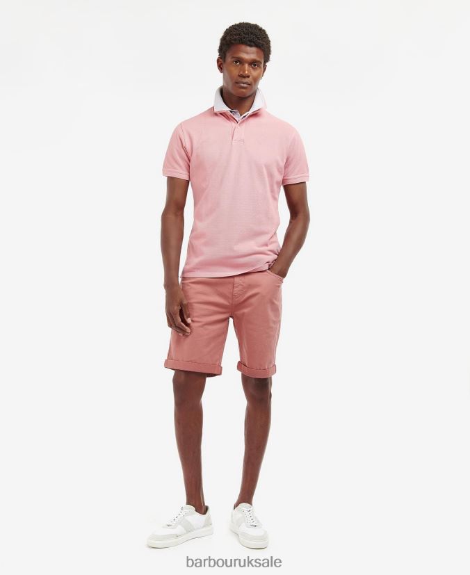 Wash Sports Polo Shirt Barbour Men R08LB6548 Clothing Pink Salt