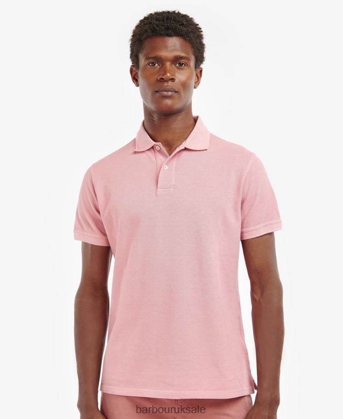 Wash Sports Polo Shirt Barbour Men R08LB6548 Clothing Pink Salt