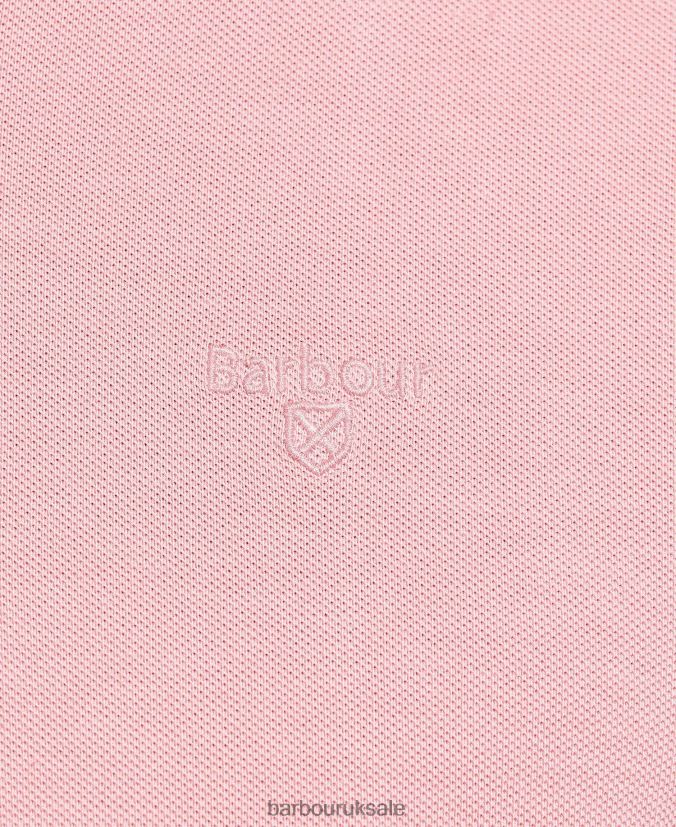 Wash Sports Polo Shirt Barbour Men R08LB6548 Clothing Pink Salt