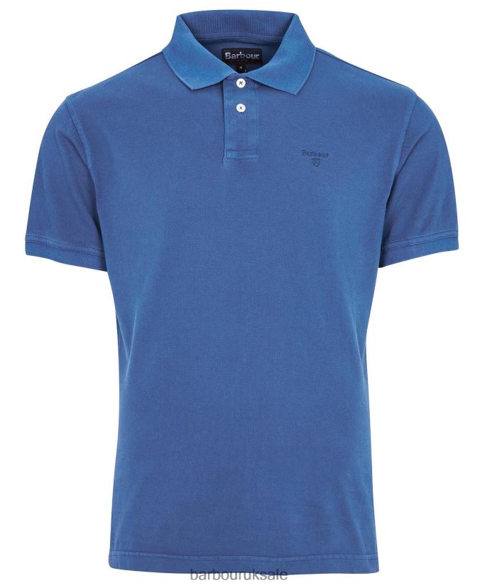 Washed Sports Polo Shirt Barbour Men R08LB6564 Clothing Sky