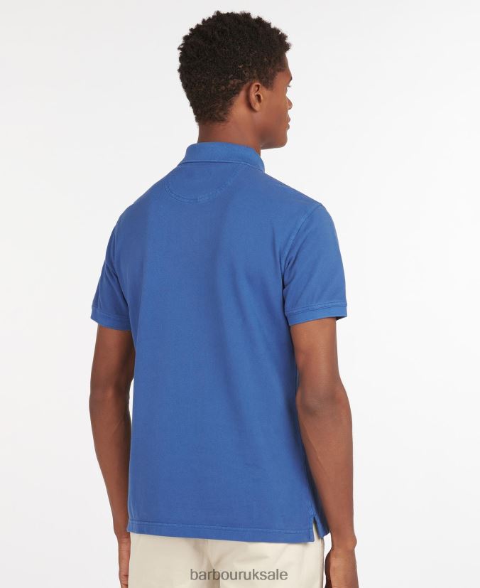 Washed Sports Polo Shirt Barbour Men R08LB6564 Clothing Sky