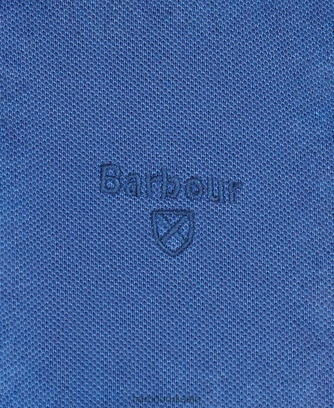 Washed Sports Polo Shirt Barbour Men R08LB6564 Clothing Sky