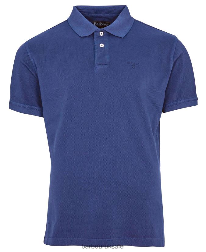 Washed Sports Polo Shirt Barbour Men R08LB6589 Clothing Sky