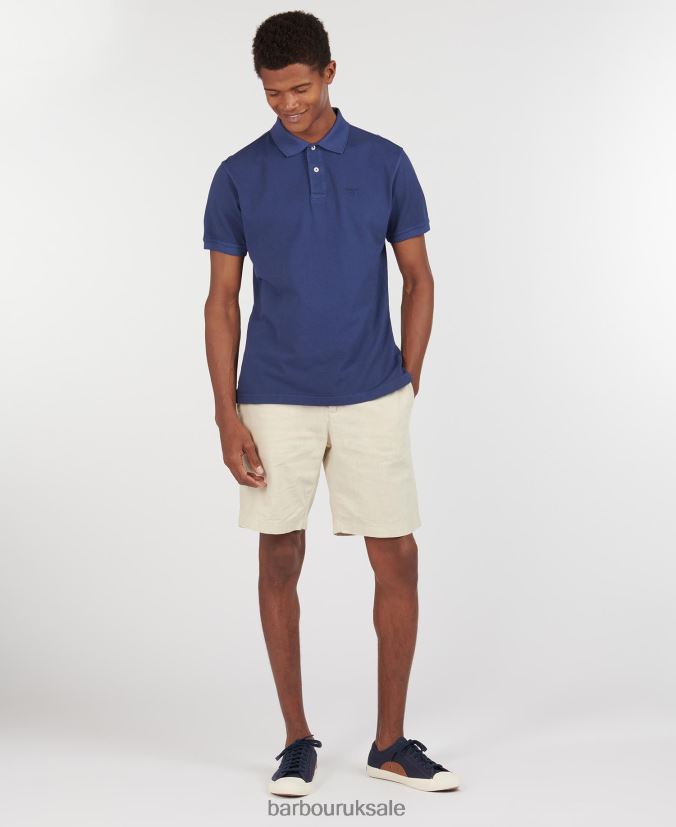 Washed Sports Polo Shirt Barbour Men R08LB6589 Clothing Sky