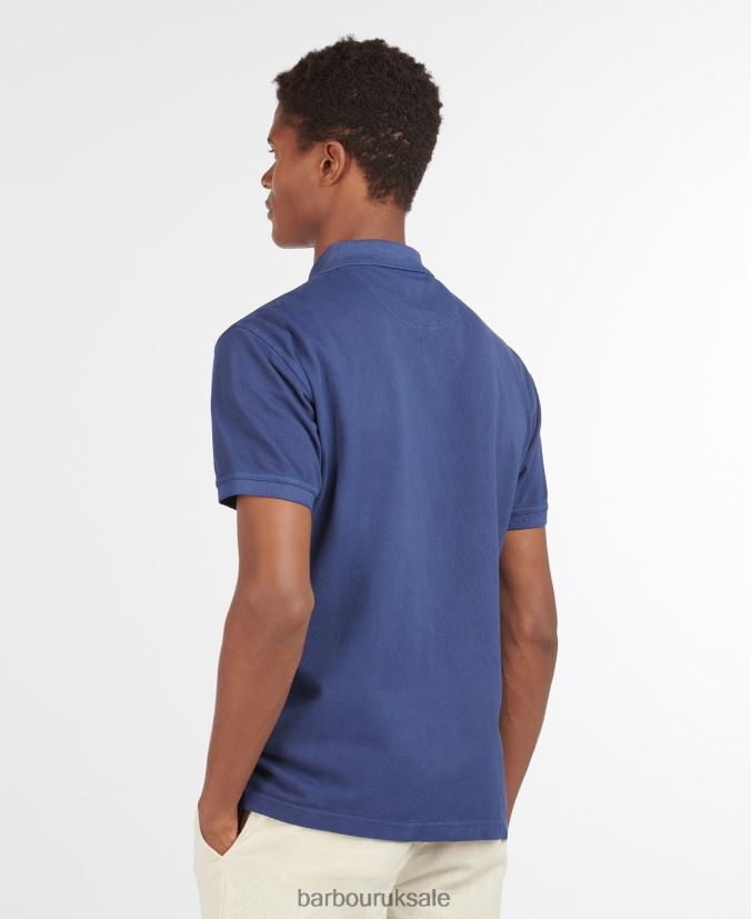 Washed Sports Polo Shirt Barbour Men R08LB6589 Clothing Sky