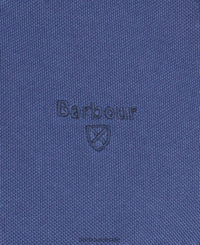 Washed Sports Polo Shirt Barbour Men R08LB6589 Clothing Sky