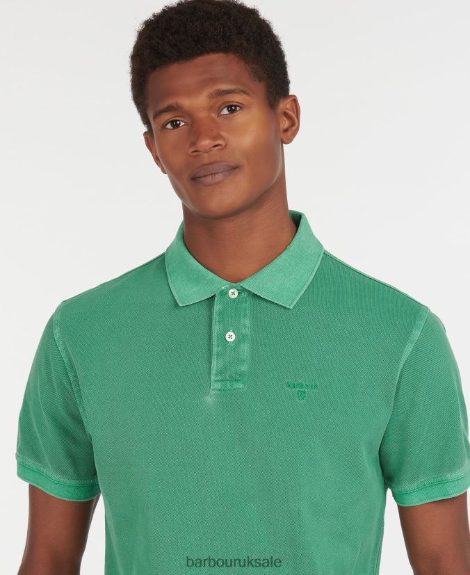 Washed Sports Polo Shirt Barbour Men R08LB6592 Clothing Sky