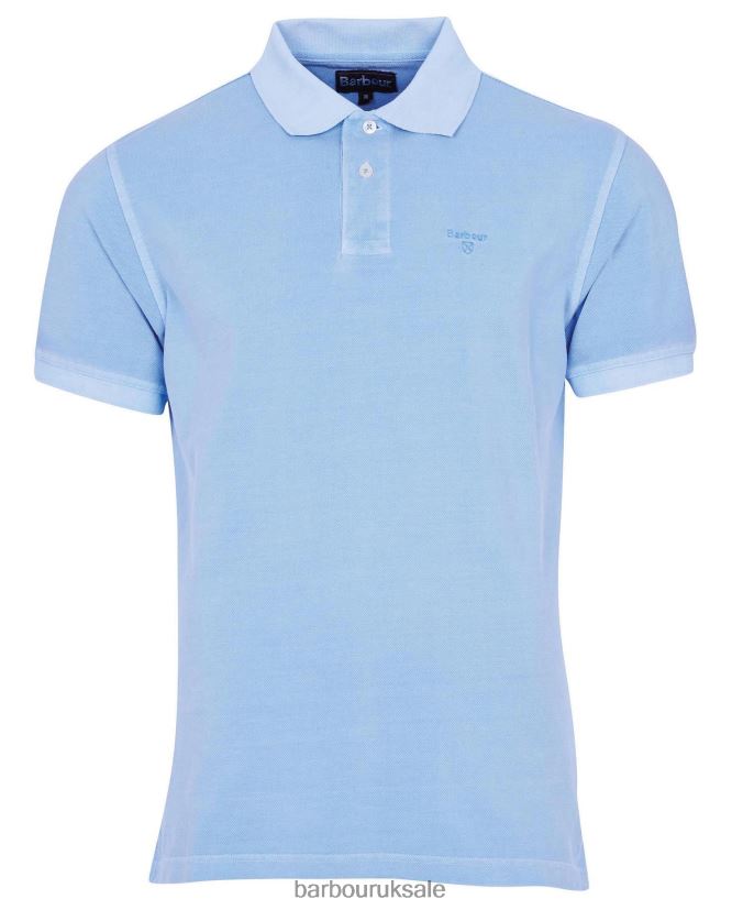 Washed Sports Polo Shirt Barbour Men R08LB6595 Clothing Sky