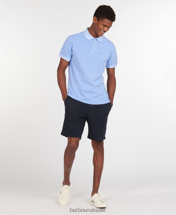 Washed Sports Polo Shirt Barbour Men R08LB6595 Clothing Sky