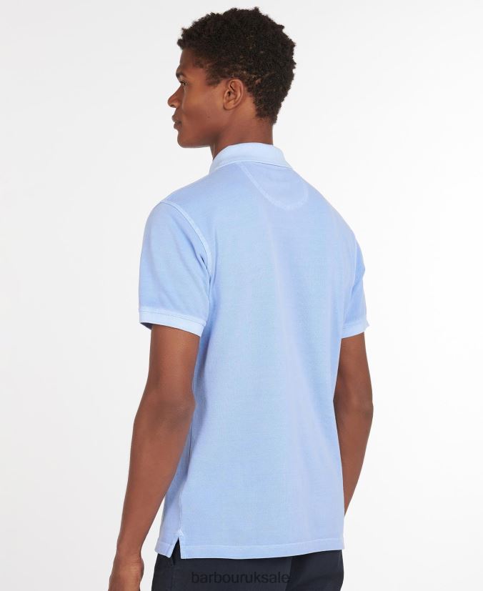 Washed Sports Polo Shirt Barbour Men R08LB6595 Clothing Sky