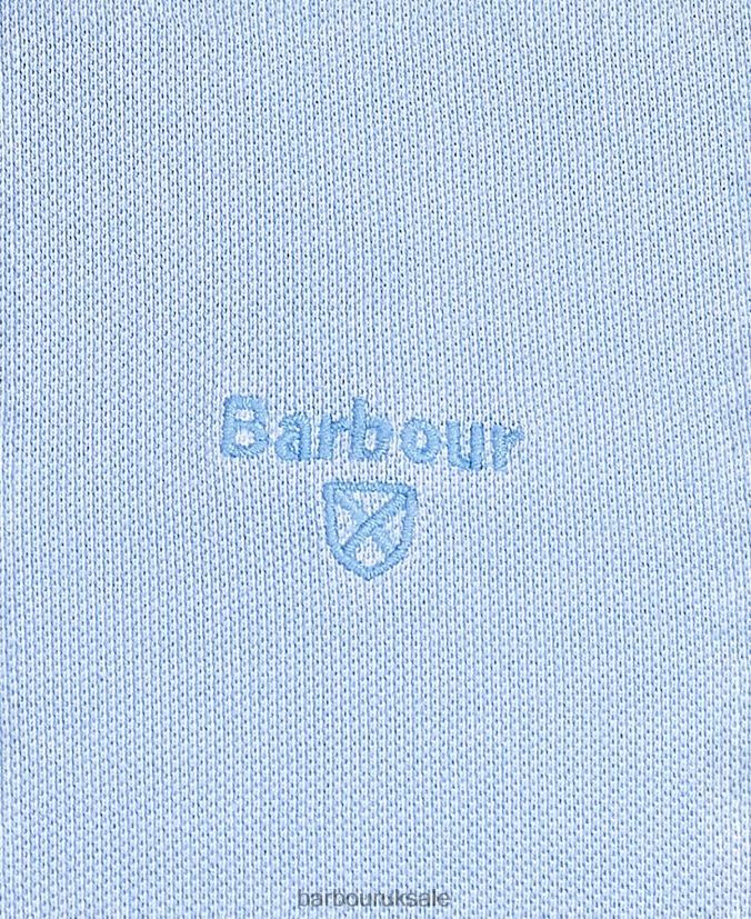Washed Sports Polo Shirt Barbour Men R08LB6595 Clothing Sky