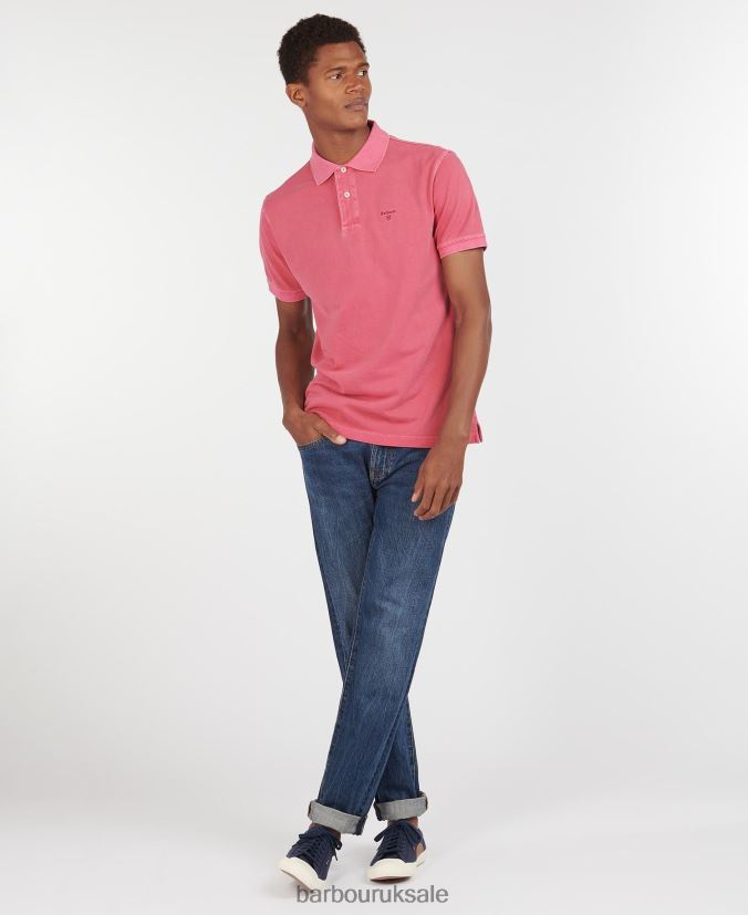 Washed Sports Polo Shirt Barbour Men R08LB6609 Clothing Sky
