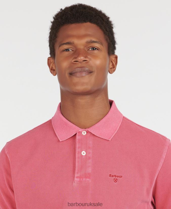 Washed Sports Polo Shirt Barbour Men R08LB6609 Clothing Sky