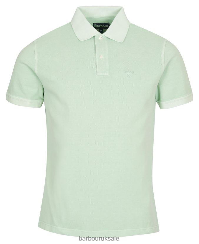 Washed Sports Polo Shirt Barbour Men R08LB6629 Clothing Dusty Mint