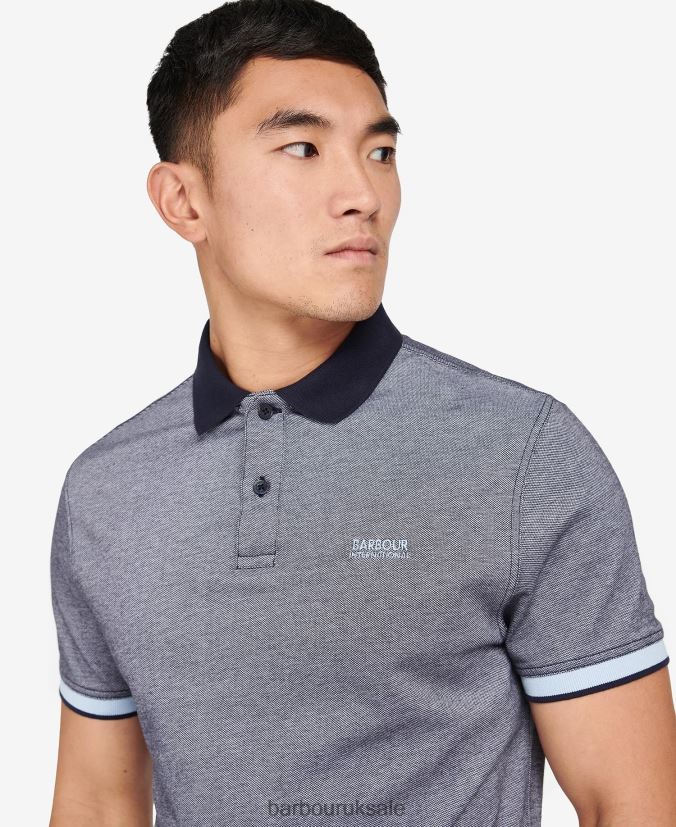 Whateley Polo Shirt Barbour Men R08LB6664 Clothing Chambray Blue/Whisper White