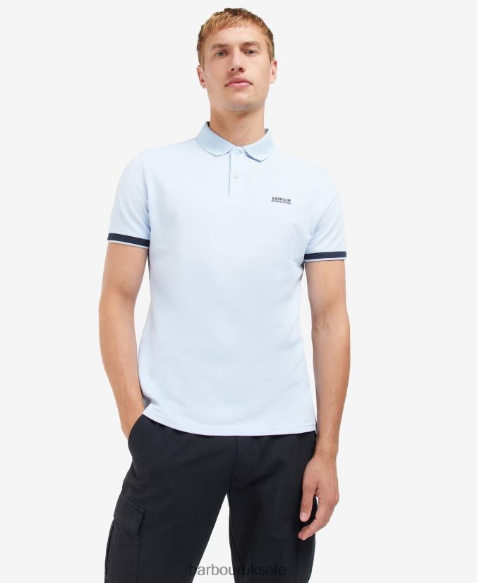 Whateley Polo Shirt Barbour Men R08LB6705 Clothing Chambray Blue/Whisper White