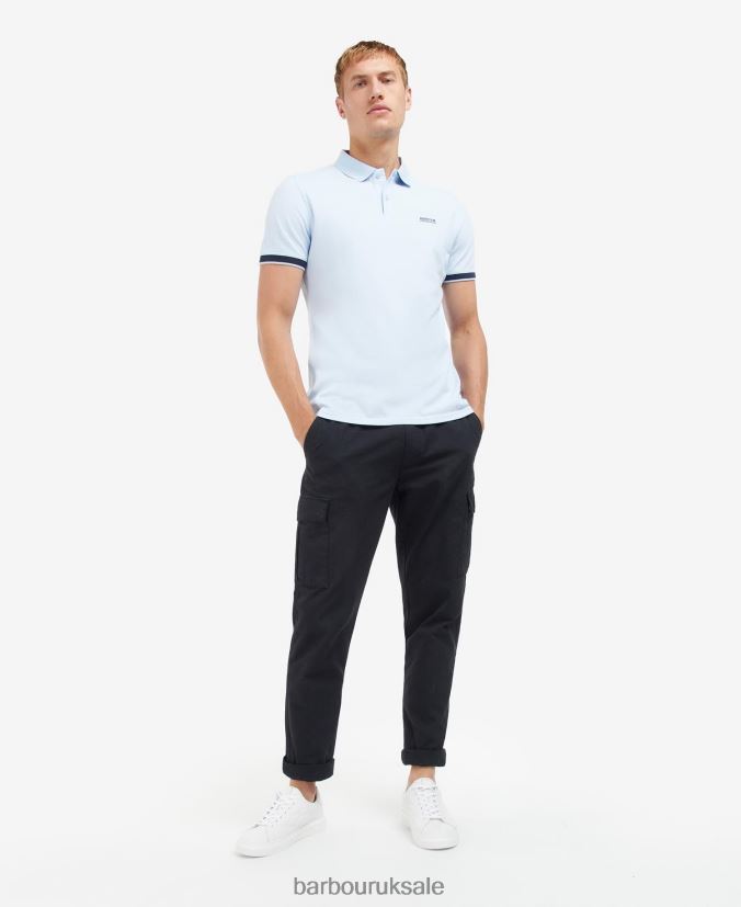 Whateley Polo Shirt Barbour Men R08LB6705 Clothing Chambray Blue/Whisper White