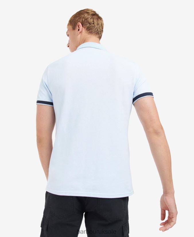 Whateley Polo Shirt Barbour Men R08LB6705 Clothing Chambray Blue/Whisper White