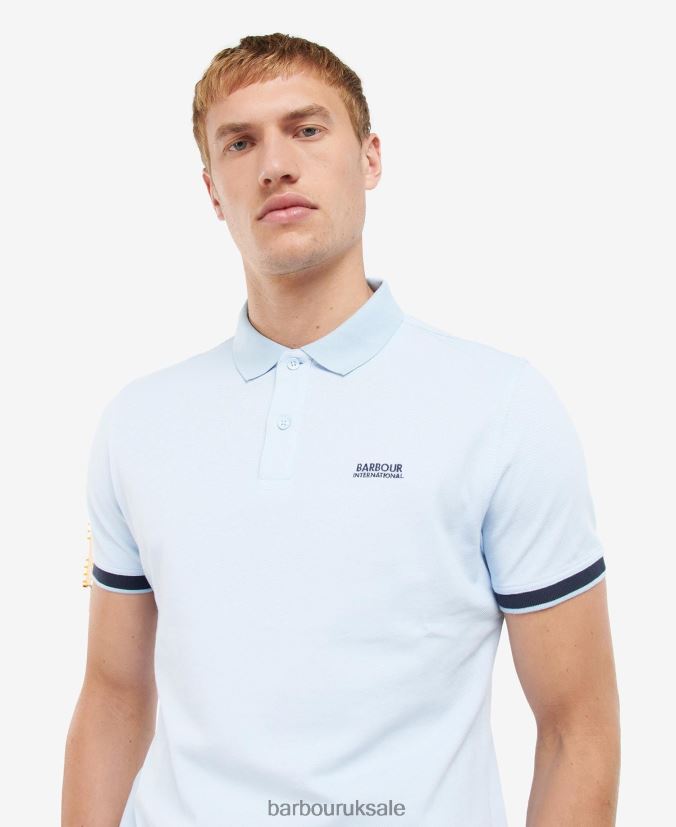 Whateley Polo Shirt Barbour Men R08LB6705 Clothing Chambray Blue/Whisper White