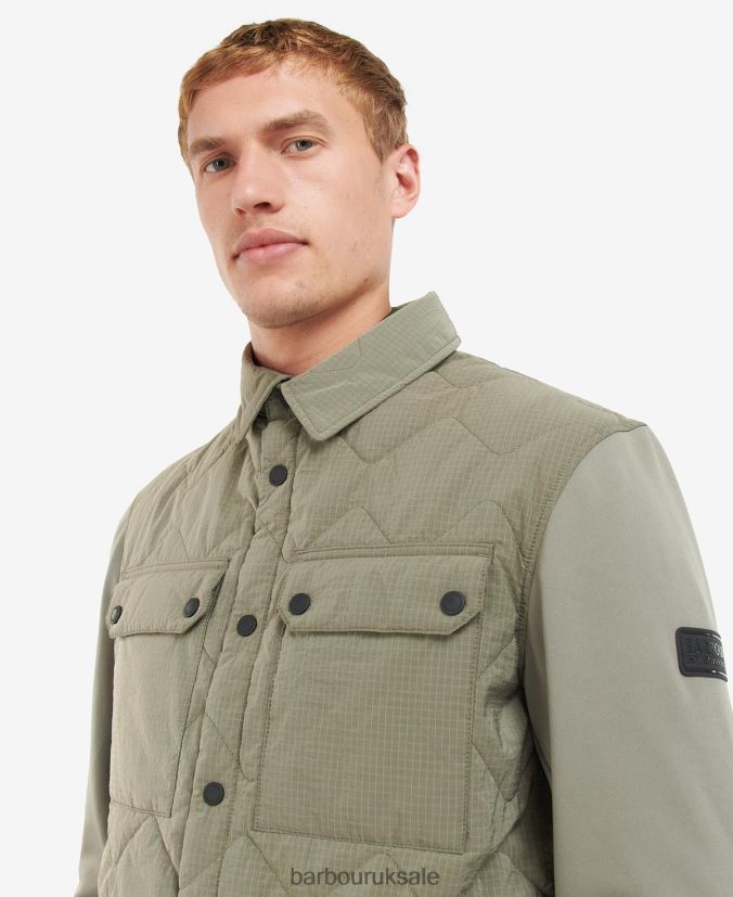 Bradley Quilted Shirt Jacket Barbour Men R08LB6143 Clothing Dark Mushroom