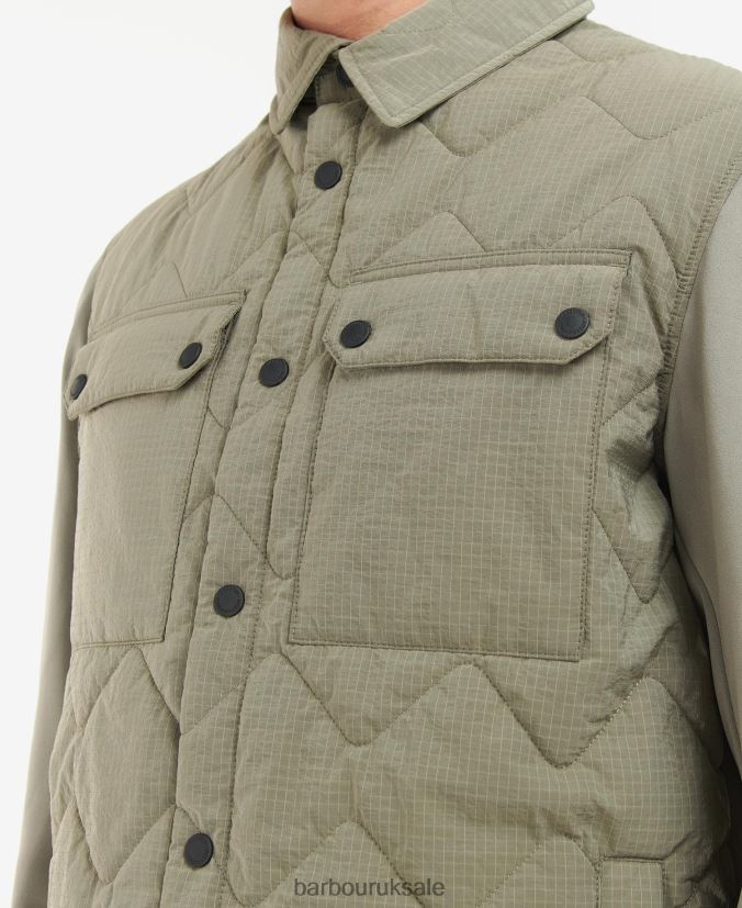 Bradley Quilted Shirt Jacket Barbour Men R08LB6143 Clothing Dark Mushroom