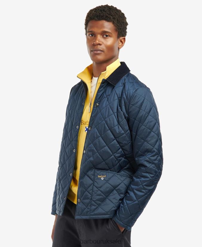 Crested Herron Quilted Jacket Barbour Men R08LB6114 Clothing Military Brown/Summer Ivy
