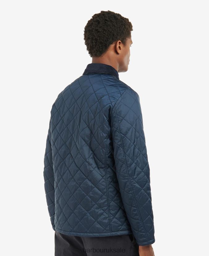 Crested Herron Quilted Jacket Barbour Men R08LB6114 Clothing Military Brown/Summer Ivy