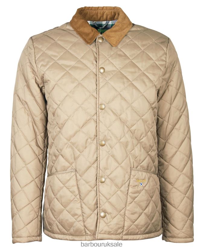 Crested Herron Quilted Jacket Barbour Men R08LB6158 Clothing Military Brown/Summer Ivy