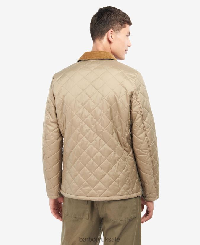 Crested Herron Quilted Jacket Barbour Men R08LB6158 Clothing Military Brown/Summer Ivy