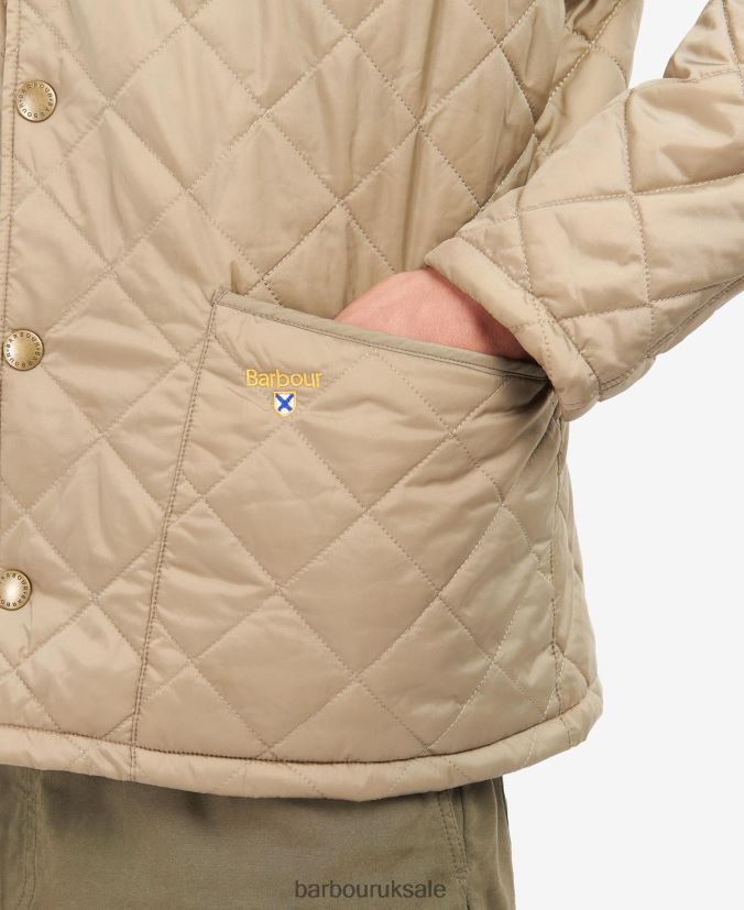 Crested Herron Quilted Jacket Barbour Men R08LB6158 Clothing Military Brown/Summer Ivy