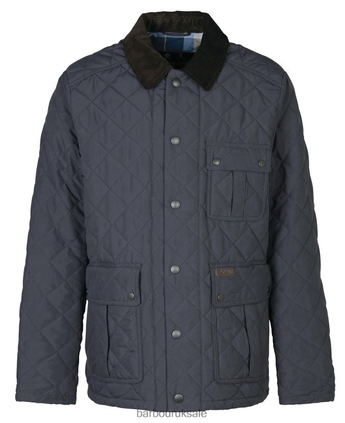Horsley Quilted Jacket Barbour Men R08LB6155 Clothing Navy/River Birch Tartan