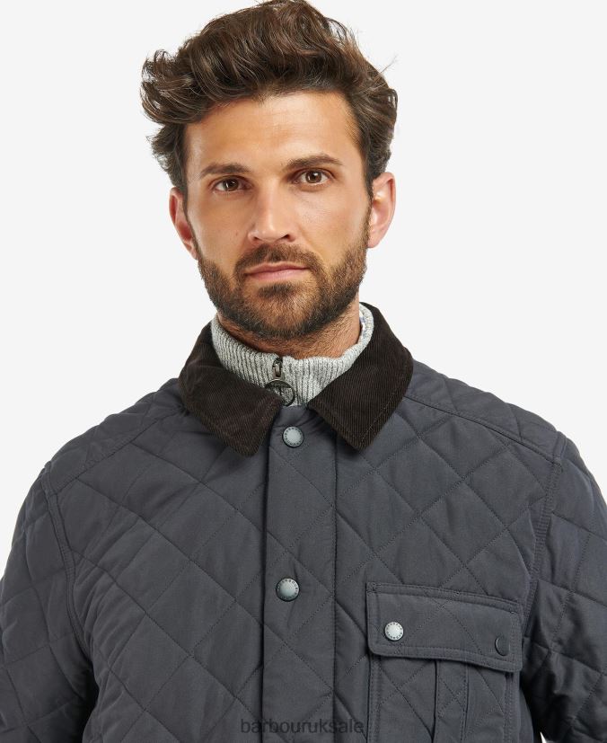Horsley Quilted Jacket Barbour Men R08LB6155 Clothing Navy/River Birch Tartan