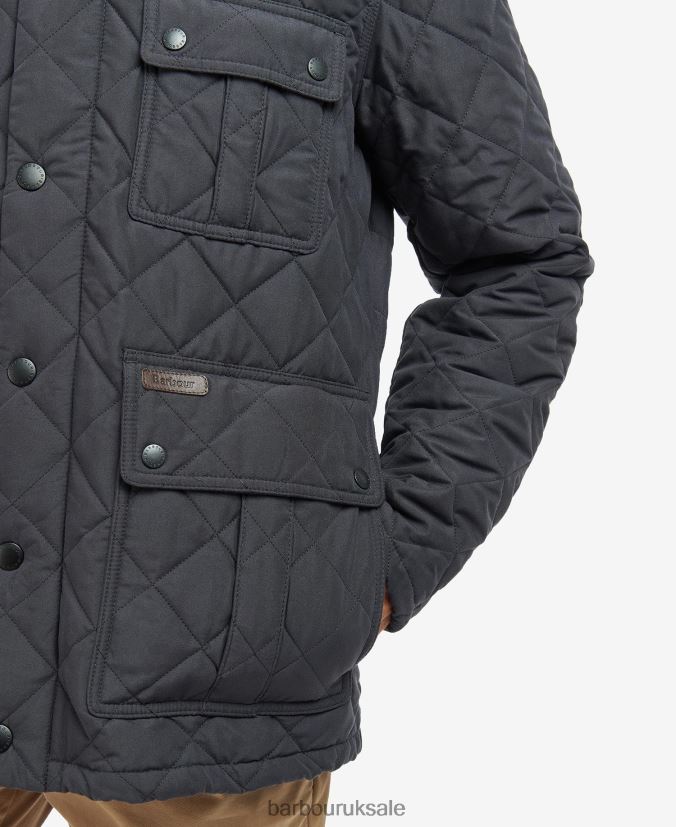 Horsley Quilted Jacket Barbour Men R08LB6155 Clothing Navy/River Birch Tartan