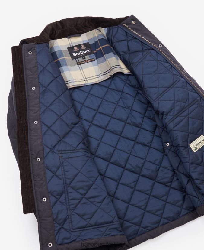 Horsley Quilted Jacket Barbour Men R08LB6155 Clothing Navy/River Birch Tartan