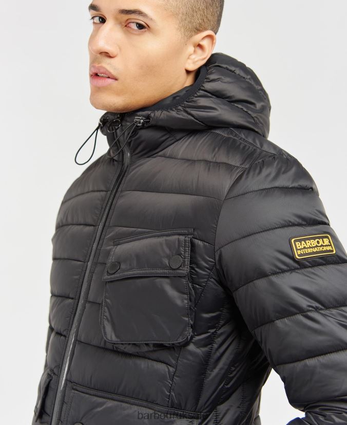 Racer Ouston Hooded Quilted Jacket Barbour Men R08LB6101 Clothing Sage
