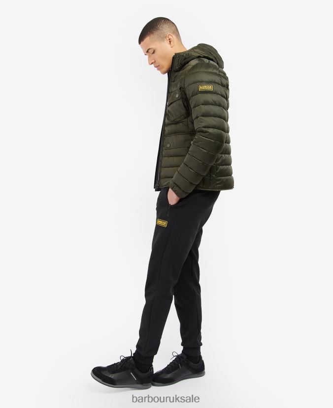 Racer Ouston Hooded Quilted Jacket Barbour Men R08LB6115 Clothing Sage