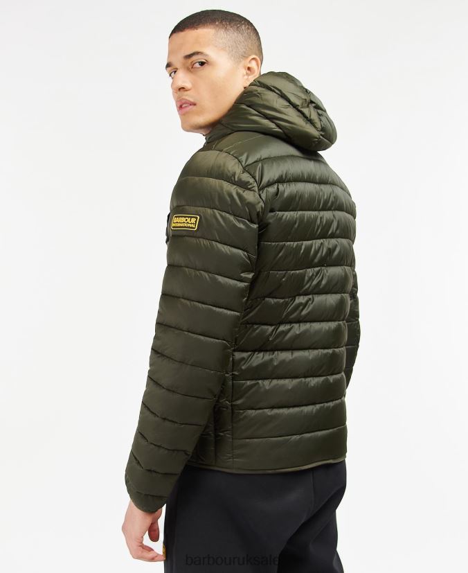 Racer Ouston Hooded Quilted Jacket Barbour Men R08LB6115 Clothing Sage