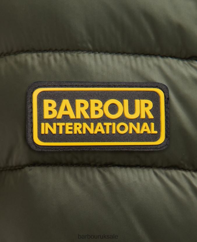 Racer Ouston Hooded Quilted Jacket Barbour Men R08LB6115 Clothing Sage