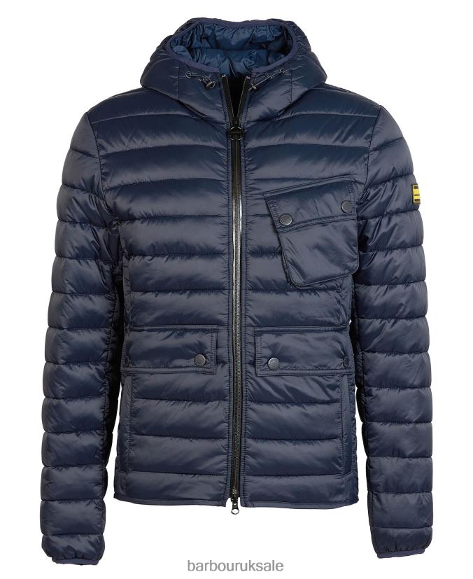 Racer Ouston Hooded Quilted Jacket Barbour Men R08LB6123 Clothing Sage