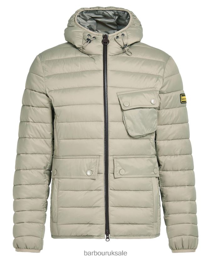 Racer Ouston Hooded Quilted Jacket Barbour Men R08LB6147 Clothing Black