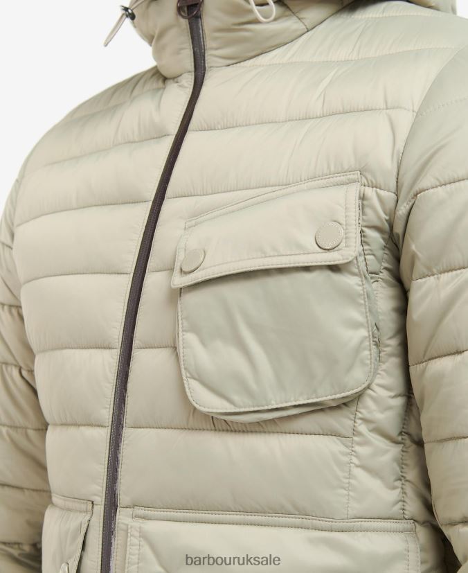 Racer Ouston Hooded Quilted Jacket Barbour Men R08LB6147 Clothing Black